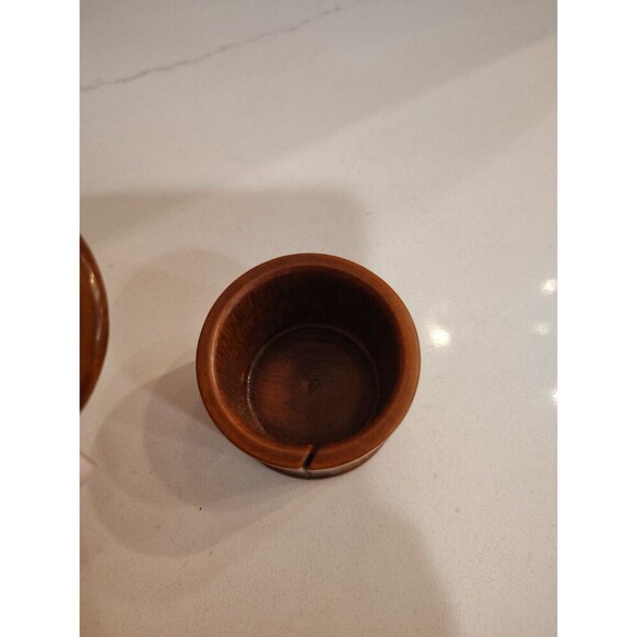 Vintage Wood Roll Stamp Holder Dispenser Yellow Roses Felt Bottom - Picture 8 of 9